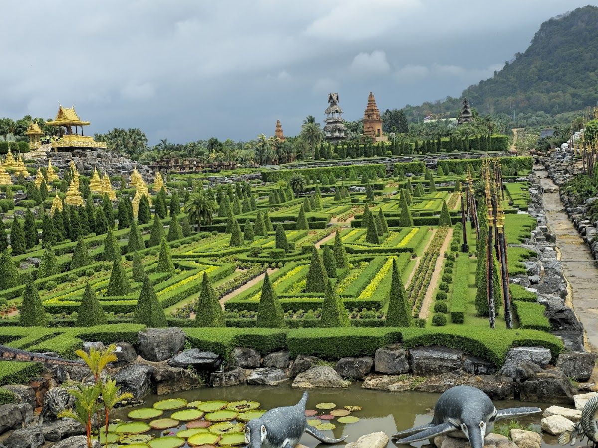 Nong Nooch Tropical Garden spectacular themed French garden from above
