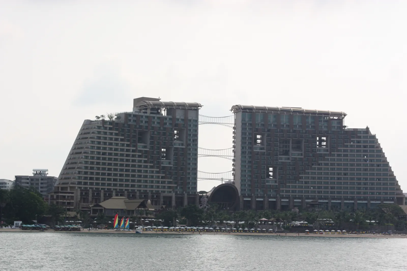 The pool and waterslide complex at Centara Grand Mirage on Wongamat Beach