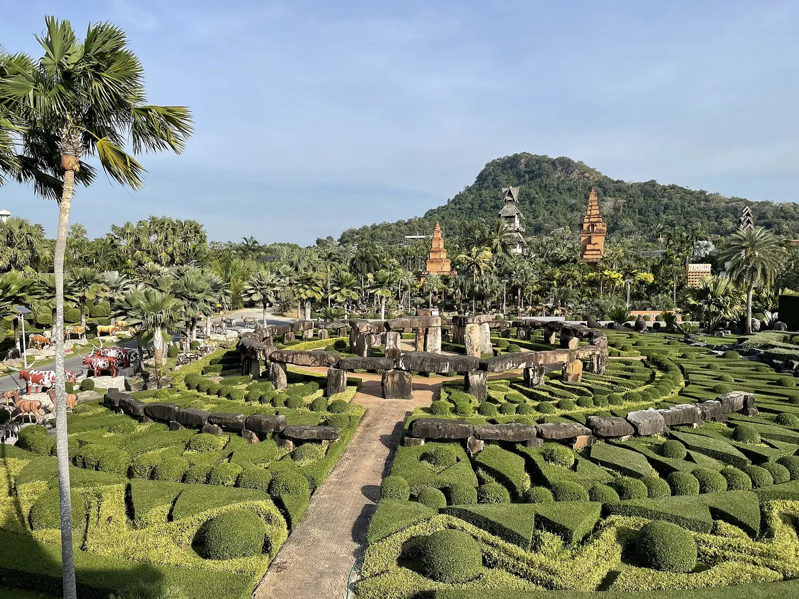 Overview of the gardens at Nong Nooch Tropical Garden