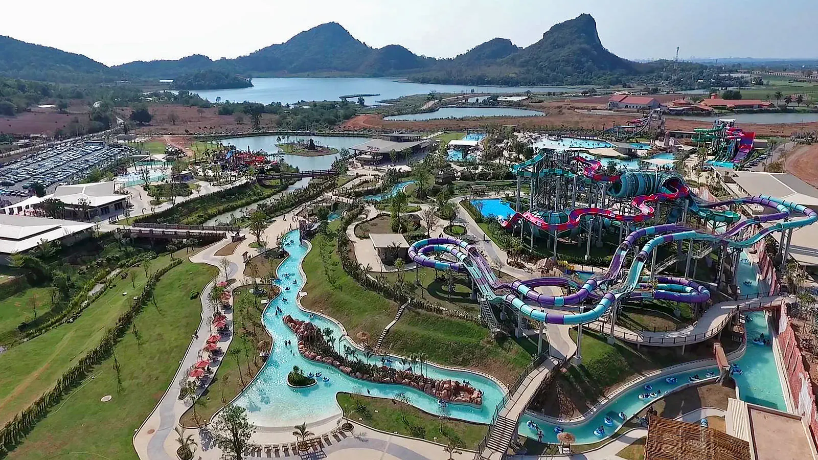 Aerial view of Ramayana Water Park near Pattaya
