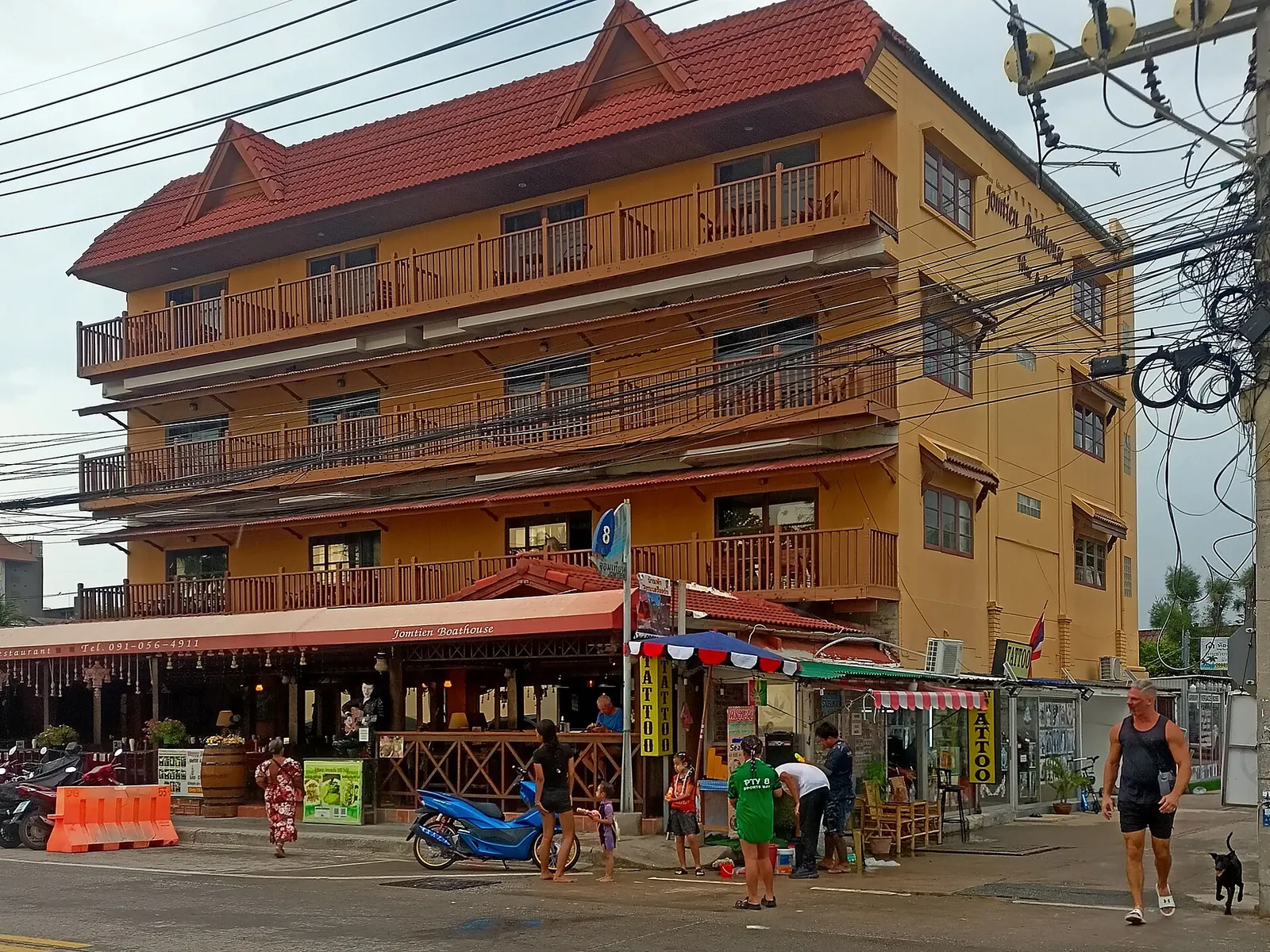 People with water guns on Beach Road during Wan Lai in Pattaya
