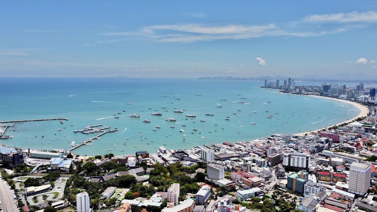 Pattaya Beach packed during the cool, dry high season from November to February