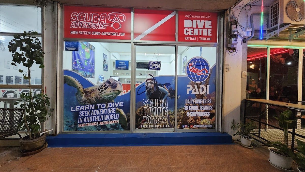 Diver exploring coral reef and marine life near Pattaya