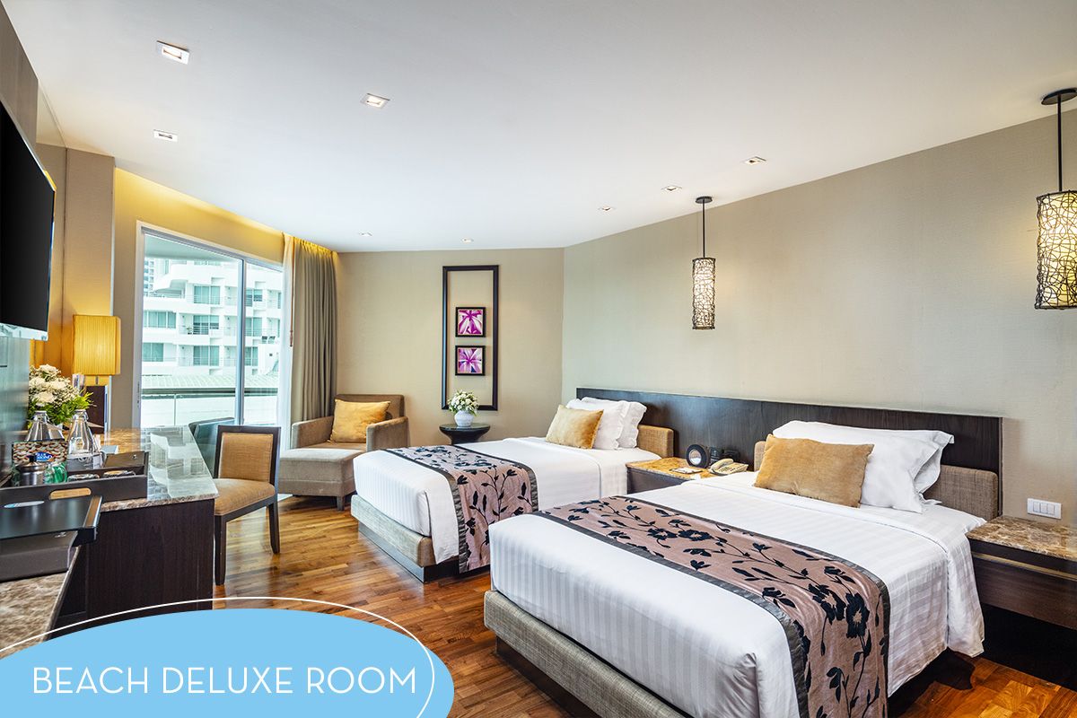 A-ONE Pattaya Beach Resort pool and grounds in Central Pattaya