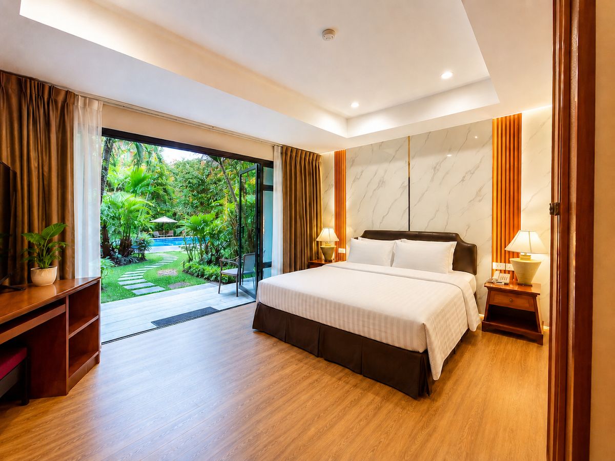 Nova Park Hotel Pattaya pool and grounds in Central Pattaya